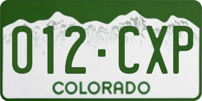 CO license plate 012CXP
