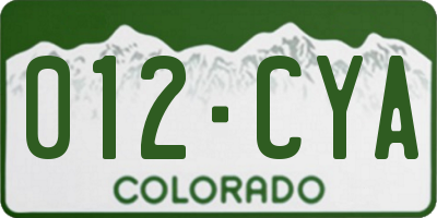 CO license plate 012CYA