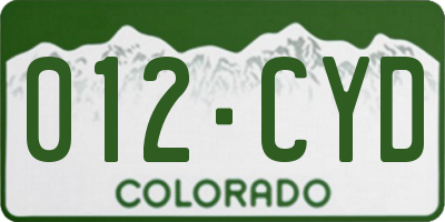 CO license plate 012CYD