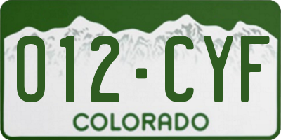 CO license plate 012CYF