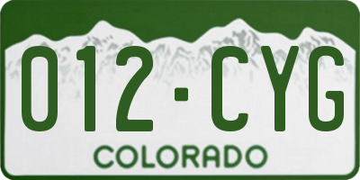 CO license plate 012CYG