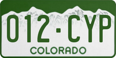 CO license plate 012CYP