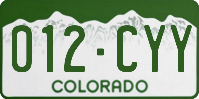 CO license plate 012CYY