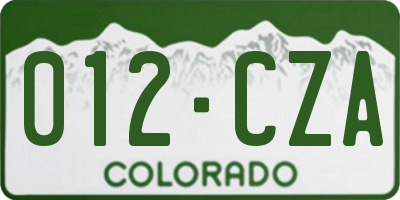 CO license plate 012CZA