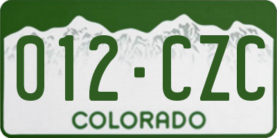 CO license plate 012CZC