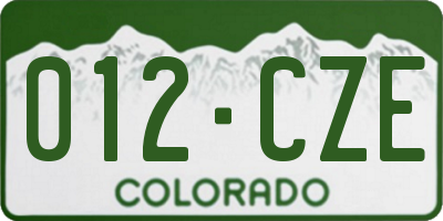 CO license plate 012CZE