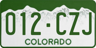 CO license plate 012CZJ