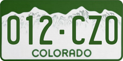 CO license plate 012CZO