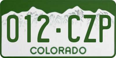 CO license plate 012CZP