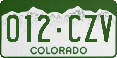 CO license plate 012CZV