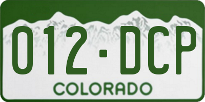 CO license plate 012DCP