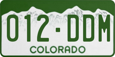 CO license plate 012DDM