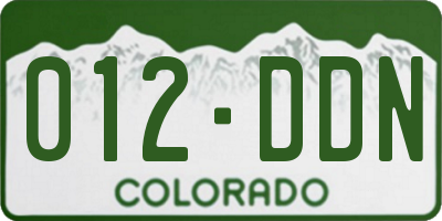 CO license plate 012DDN