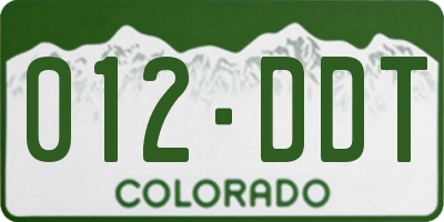 CO license plate 012DDT