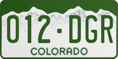 CO license plate 012DGR