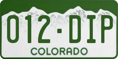 CO license plate 012DIP