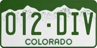 CO license plate 012DIV