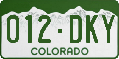 CO license plate 012DKY