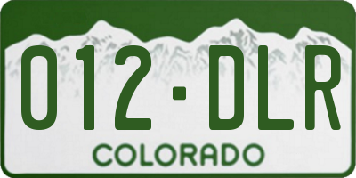 CO license plate 012DLR