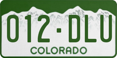 CO license plate 012DLU