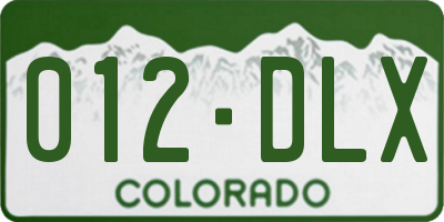 CO license plate 012DLX