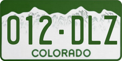 CO license plate 012DLZ