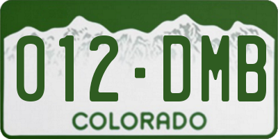 CO license plate 012DMB