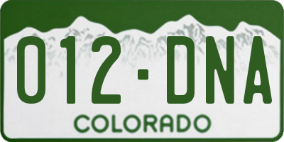 CO license plate 012DNA