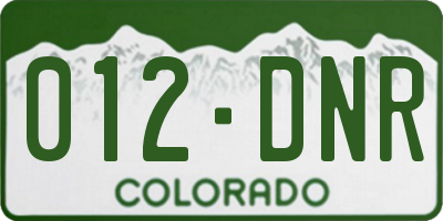 CO license plate 012DNR