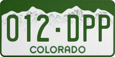 CO license plate 012DPP