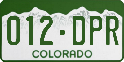 CO license plate 012DPR