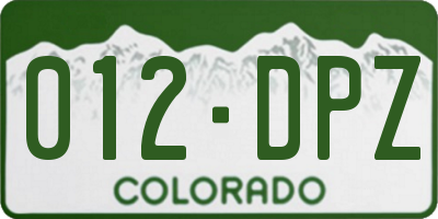 CO license plate 012DPZ