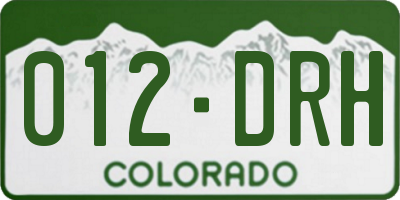 CO license plate 012DRH