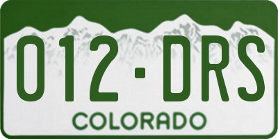 CO license plate 012DRS