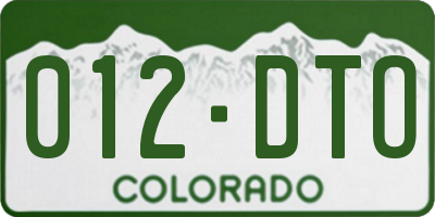 CO license plate 012DTO