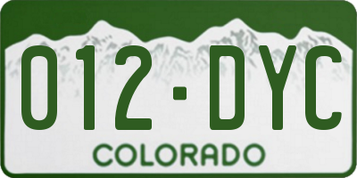CO license plate 012DYC