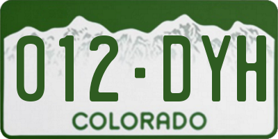 CO license plate 012DYH