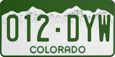 CO license plate 012DYW