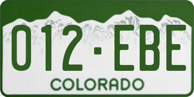 CO license plate 012EBE