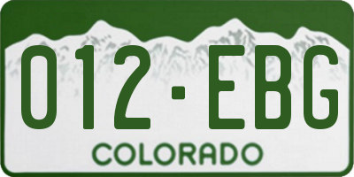CO license plate 012EBG