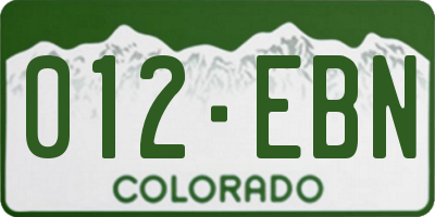 CO license plate 012EBN