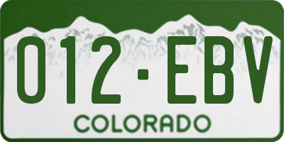 CO license plate 012EBV