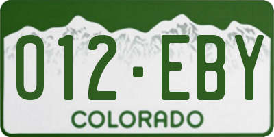 CO license plate 012EBY