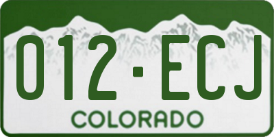 CO license plate 012ECJ