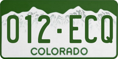 CO license plate 012ECQ