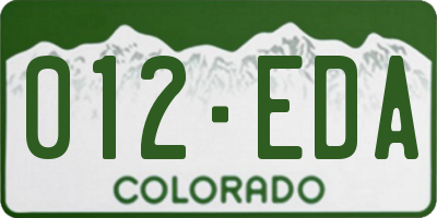 CO license plate 012EDA