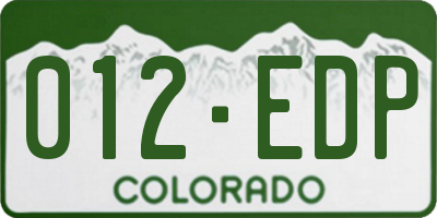 CO license plate 012EDP