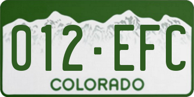 CO license plate 012EFC