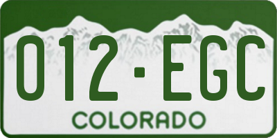 CO license plate 012EGC