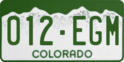 CO license plate 012EGM
